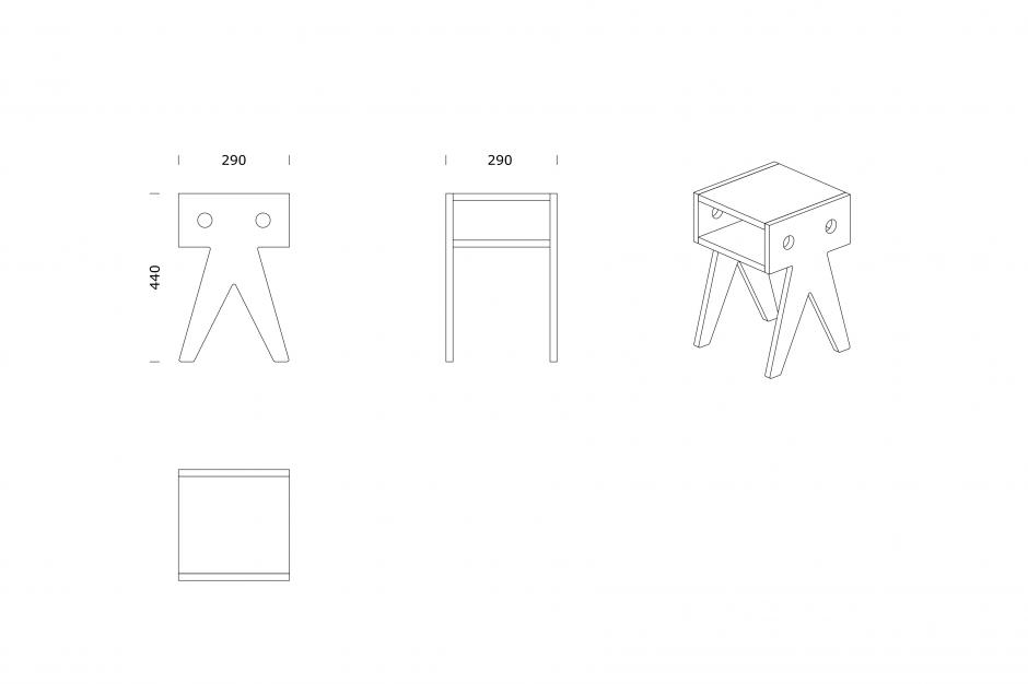 Wood stool