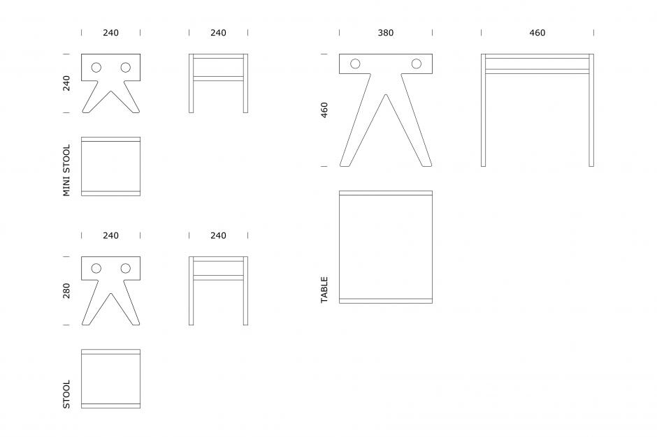 Table and stools for kids